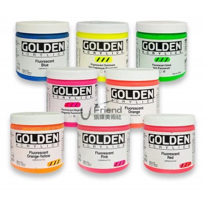 Golden高登Heavy Body Acrylics重稠壓克力顏料螢光色系473ml#46**