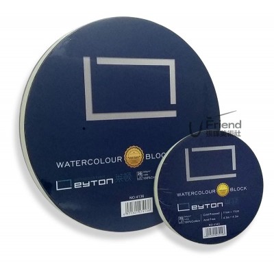 Leyton萊頓Block圓形冷壓無酸全棉水彩本(300gsm/中粗紋)