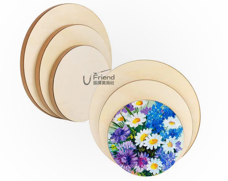 花卉  畫框 Rose圓形木畫框Ø20cm-Ø80cm厚度2.3cm#HB-Y