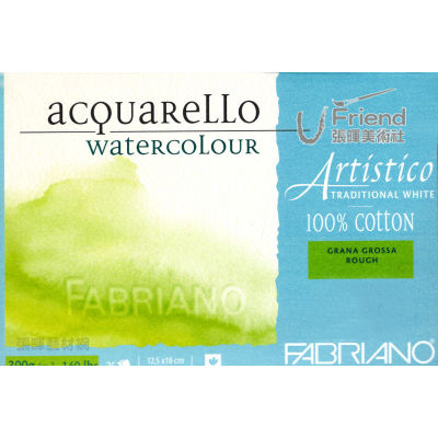 Fabriano法比亞諾Artistico無酸全棉粗紋水彩畫本傳統白300g#1902