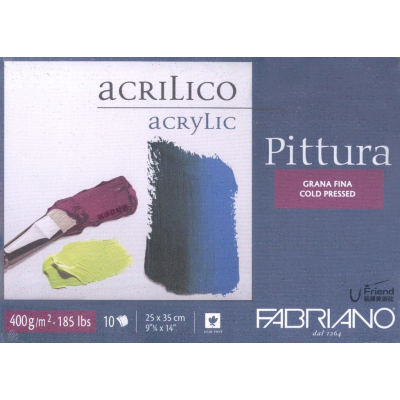 意大利FABRIANO Acrylic&oil膠裝繪圖本(深藍400g)