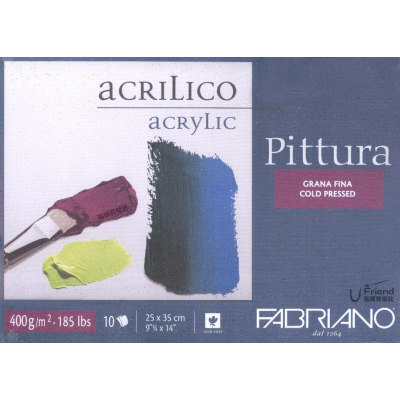 Fabriano法比亞諾Pittura Acrylic無酸冷壓壓克力畫本400g10張#400