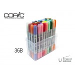 日本copic雙頭麥克筆插畫/漫畫用(三代/36B)+透明手提盒