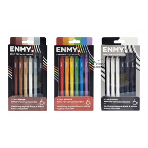 Enmy恩米POP Acrylic Fineliners彩色壓克力線條筆0.7mm盒裝6色
