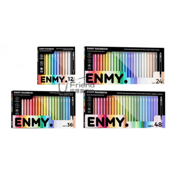 Enmy恩米Rainbow Acrylic Retractable Fineliners按壓式彩色壓克力線條筆0.7mm盒裝12-48色 Enmy恩米Rainbow Acrylic Retractable Fineliners按壓式彩色壓克力線條筆0.7mm盒裝12-48色