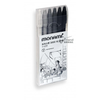 韓國Monami Plus Pen 3000素描彩繪筆6色組#G003000
