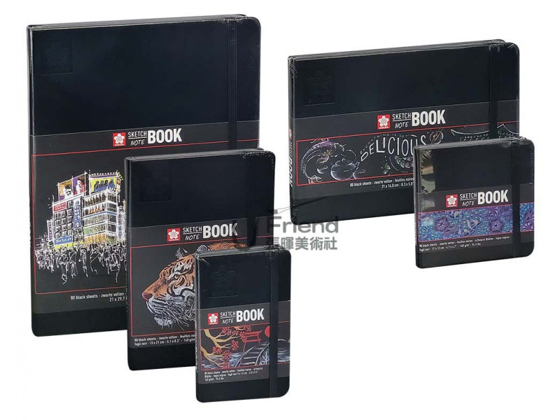 Sakura Sketch NoteBook – 12x12cm 140g/m – Sort – Global Hobby Og Kunst