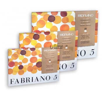 Fabriano 5無酸50%棉中目水彩本300g20張#1910