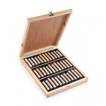 法國Sennelier申內利爾專家級油性軟粉彩木盒裝(基本色36色)